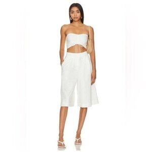 Free People NWT - WOMENS 14 -  White Wide-Leg Culottes & Top 2 pc set